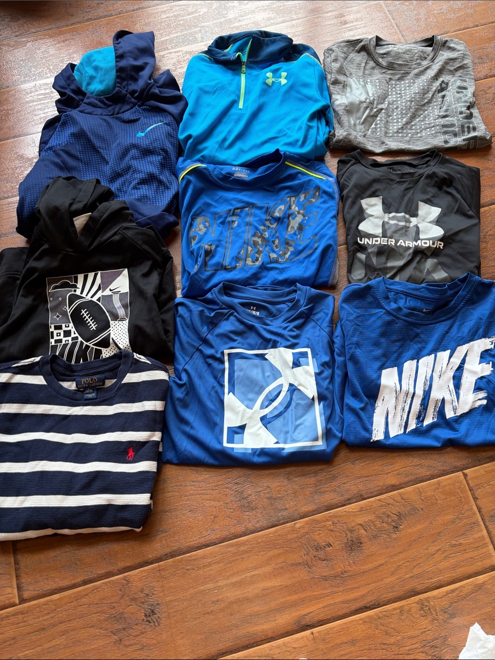 Boys UA, Nike, RL Polo 9 Piece Bundle - Size Large